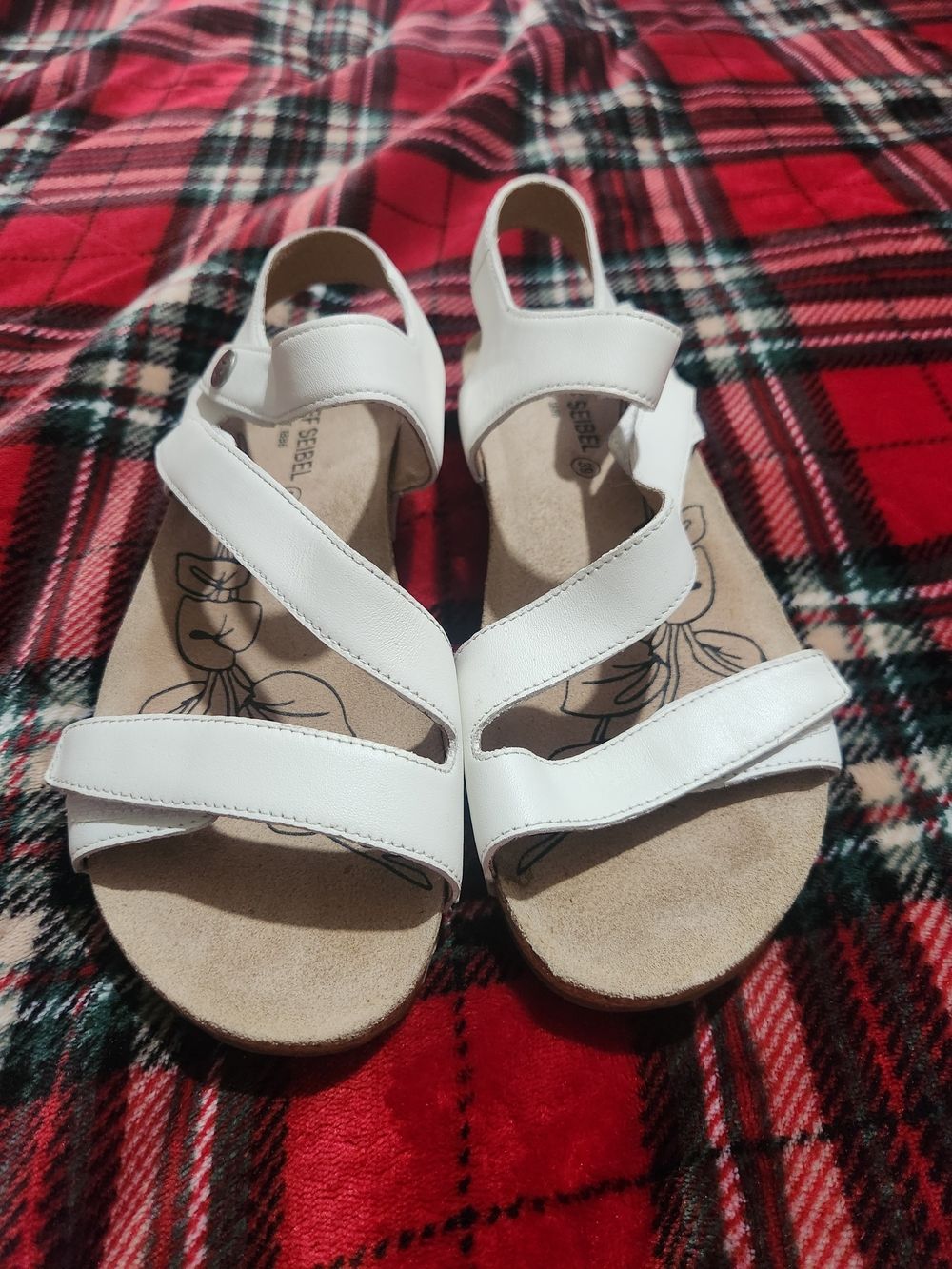 Josef Seibel White Leather Strappy Comfort Sandals - Picture 5 of 8